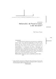 105 Melancolia: de Freud a Lacan, a dor de existir*