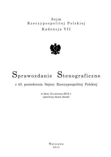 12 czerwca 2013 - Sejm Rzeczypospolitej Polskiej