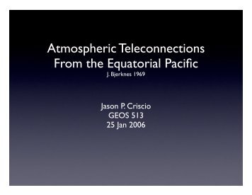 Atmospheric Teleconnections From the Equatorial Pacific