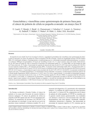 Gemcitabina y vinorelbina como quimioterapia de primera lÃ­nea ...