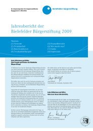 Jahresbericht der Bielefelder BÃ¼rgerstiftung 2009