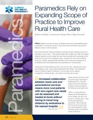 Paramedics Rely on Expanding Scope of Practice to Improve Rural ...