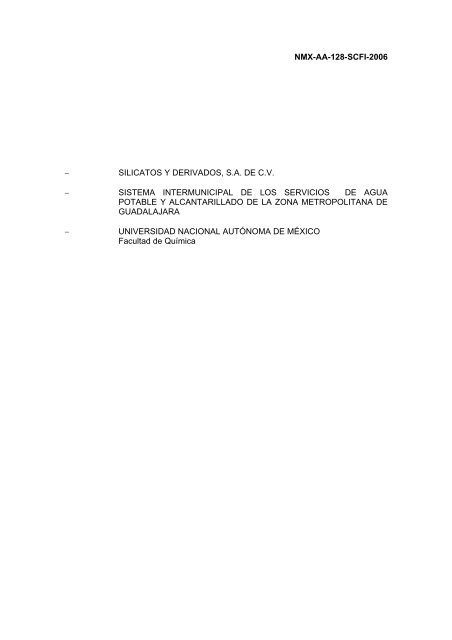 NMX-AA-128-SCFI-2006 - Instituto Mexicano de TecnologÃ­a del Agua