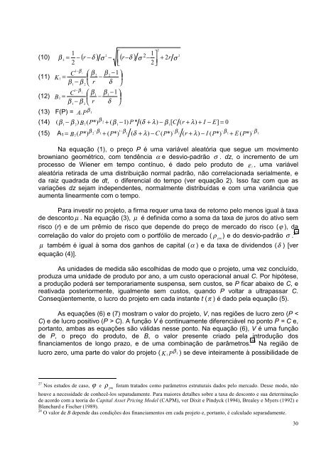 OpÃ§Ãµes Reais e AnÃ¡lise de Projetos - EspecializaÃ§Ã£o em ...