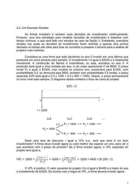 OpÃ§Ãµes Reais e AnÃ¡lise de Projetos - EspecializaÃ§Ã£o em ...