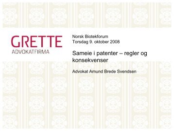 Sameie i patenter - Biotekforum