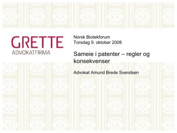 Sameie i patenter - Biotekforum