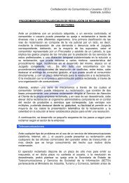 PROCEDIMIENTOS EXTRAJUDICIALES DE RESOLUCIÃN ... - Cecu