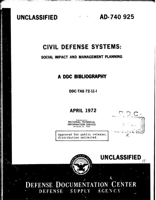 Civil Defense Systems: Social Impact and ... - The Black Vault