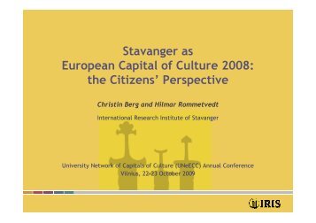 Stavanger as European Capital of Culture 2008: the ... - UNEECC