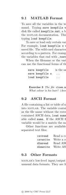 Basics of MATLAB and Beyond