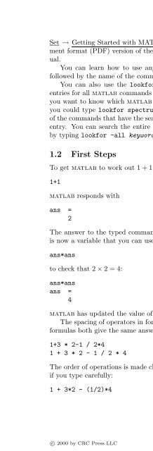 Basics of MATLAB and Beyond