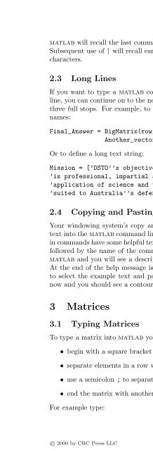 Basics of MATLAB and Beyond