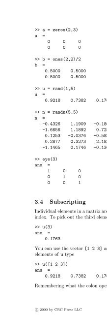 Basics of MATLAB and Beyond