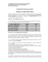 TransferÃªncia Externa para 2012 NORMAS ... - ART/ UERJ