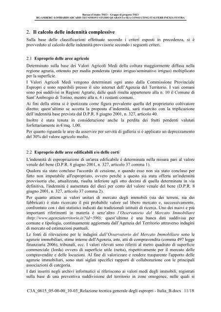 Relazione tecnica generale degli espropri - Valutazione Ambientale ...