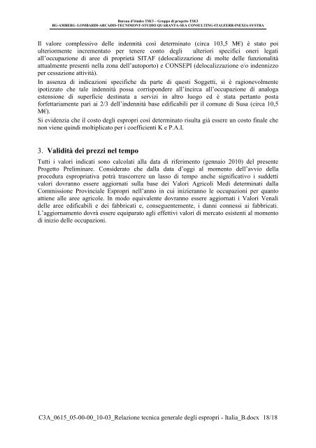 Relazione tecnica generale degli espropri - Valutazione Ambientale ...