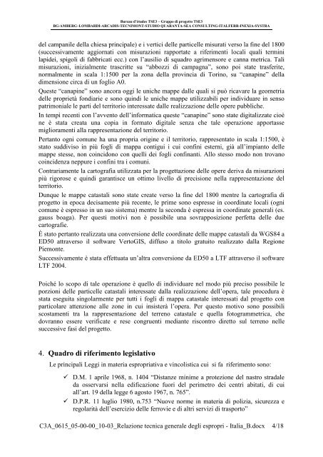 Relazione tecnica generale degli espropri - Valutazione Ambientale ...