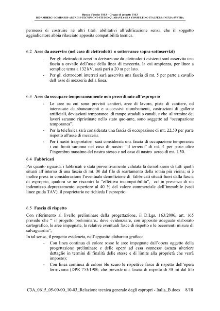 Relazione tecnica generale degli espropri - Valutazione Ambientale ...