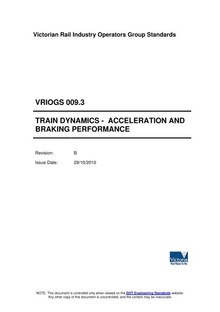 VRIOGS 009.3 - Train Dynamics - Public Transport Victoria