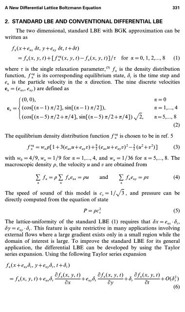 A New Differential Lattice Boltzmann Equation and Its Application to ...