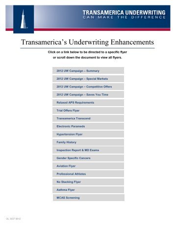 Transamerica's Underwriting Enhancements