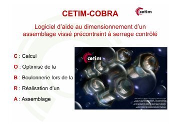 Midest 2010. 2 nov. 14h - CETIM-COBRA Logiciel d'aide au ...