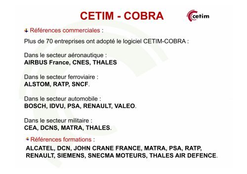 Midest 2010. 2 nov. 14h - CETIM-COBRA Logiciel d'aide au ...