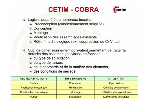 Midest 2010. 2 nov. 14h - CETIM-COBRA Logiciel d'aide au ...