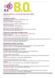 Bulletin officiel nÂ° 35 du 24 septembre 2009 Sommaire