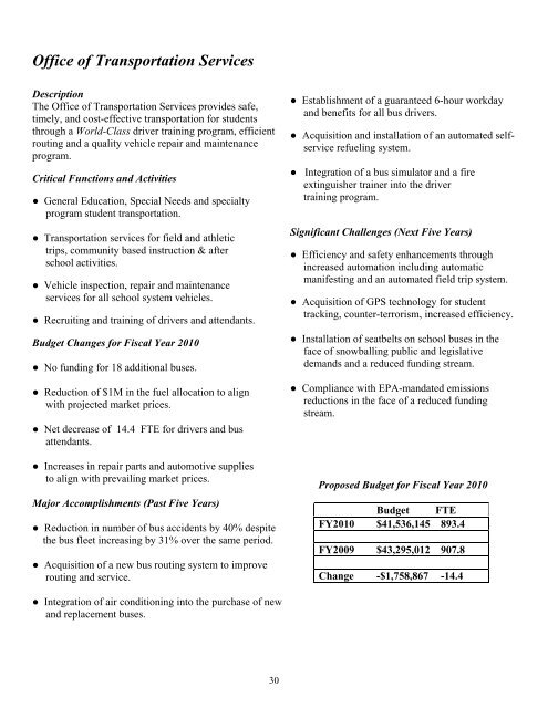 Superintendent's Proposed Budget, FY 2010 - Prince William ...