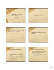 General Principles of Biblical Counseling Slides