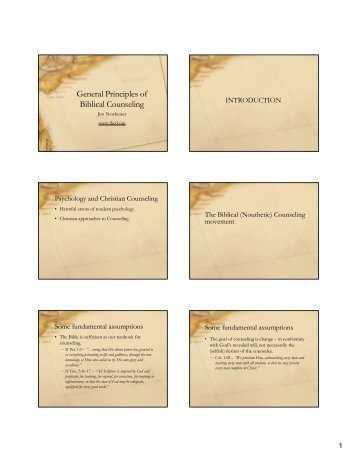 General Principles of Biblical Counseling Slides