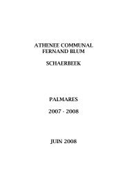 athenee communal fernand blum schaerbeek palmares 2007 - 2008 ...