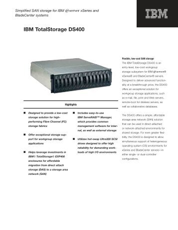 IBM TotalStorage DS400 - Spectra