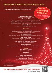 Mariners Court Christmas Fayre Menu - Mcmanus Pub Company