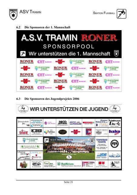 1. geschichte und struktur des vereins - Amateursportverein Tramin