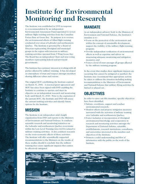 2007 Annual Report - Institute for Environmental Monitoring and ...