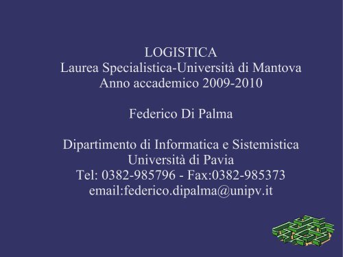 Introduzione alla Logistica