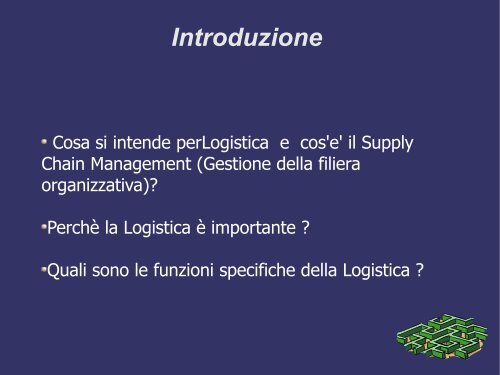 Introduzione alla Logistica