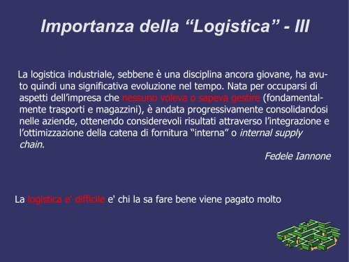 Introduzione alla Logistica