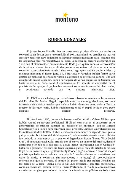 RUBEN GONZALEZ - Montuno