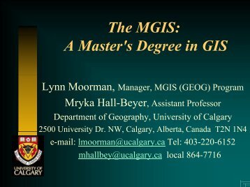 The MGIS - Fp Ucalgary - University of Calgary