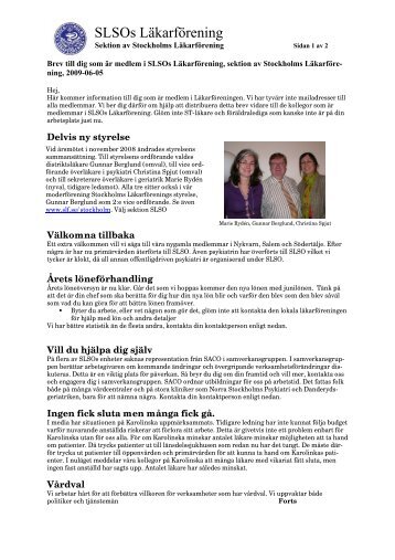 Medlemsbrev SLSO 2009-06-05