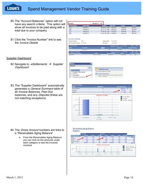 Spend Management Vendor User Training Guide - LowesLink