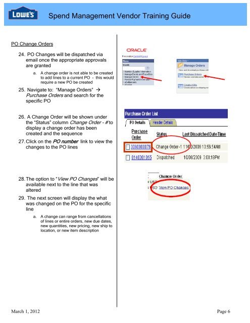 Spend Management Vendor User Training Guide - LowesLink