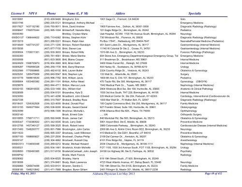 Physician List May 2013 - Alabama Department of Public Health