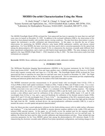 MODIS On-orbit Characterization Using the Moon