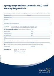 (S1) Tariff Metering Request Form - Synergy