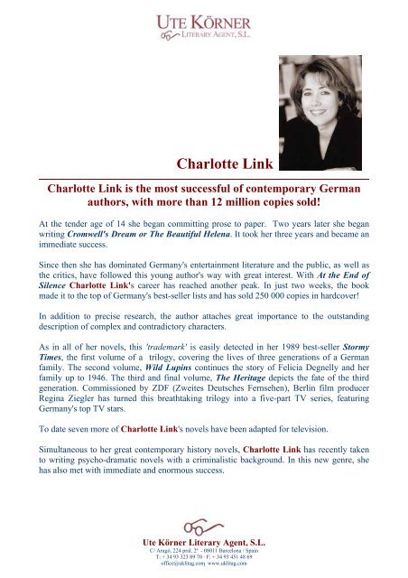 Charlotte Link - Ute Körner Literary Agent, S.L.